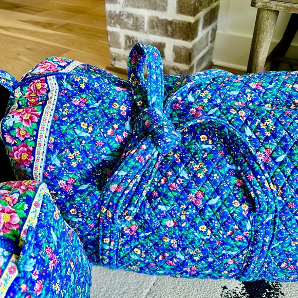 *VINTAGE 1998* VERA BRADLEY Bluebird Collection Spring 1998 Luggage SET Duffle - Picture 4 of 16